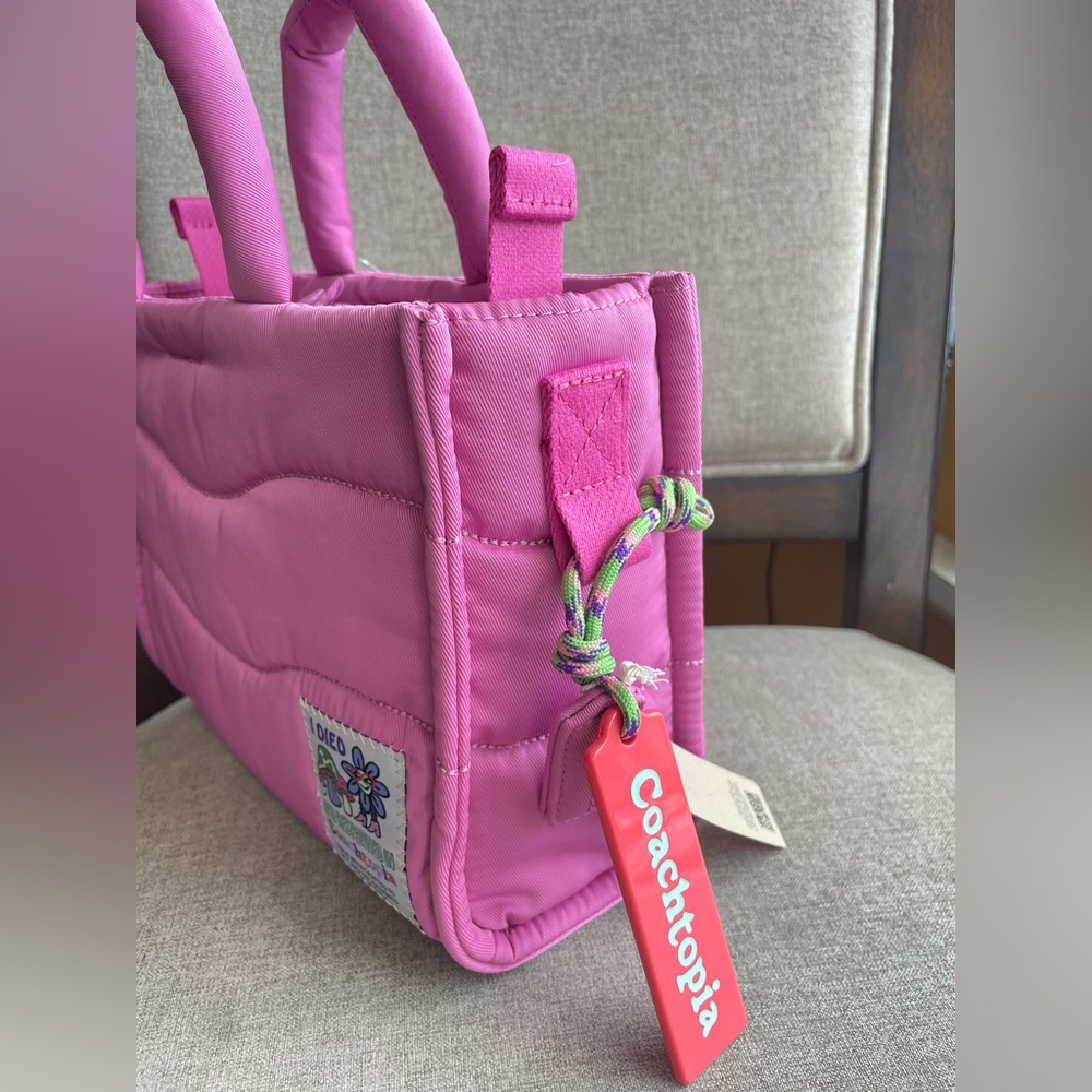 Coachtopia Pink Quilted Tote Bag - Picture 2 of 6